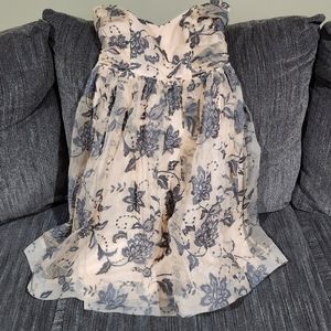 Peach and Gray Knee-High Strapless